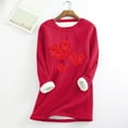 thumbnail image 3 of Tisuna Women'S Winter Sweater Dress Valentine Heart Print Long Sleeve Crew Neck Dresses Thermal Warm Ladies Pullover Sweater Clothes Red Size Xxl, 3 of 3