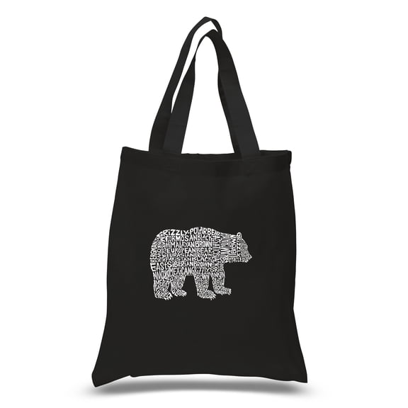 LA Pop Art Small Word Art Tote Bag - Bear Species