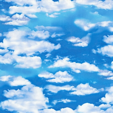 By Timeless Treasures - Nature Clouds in the Blue Sky Cotton Fabric by Timeless Treasures