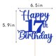thumbnail image 3 of Cake topper Kaoenla Feliz 17.º cumpleaños azul con brillo, 3 of 8