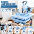 thumbnail image 6 of Adnoom Heat Press 15x15, 5 in 1 Multifunctional Shirt Press Machine Combo, 360° Swing Away Sublimation Heat Transfer with LED Display for T-shirts Mugs Hat Plate Cap, 6 of 10