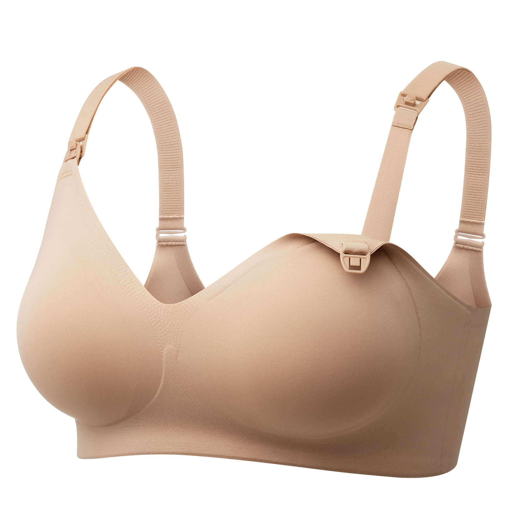 Momcozy Women's Maternity Seamless Ultra Comfort Hands-Free Pumping and Nursing Bra, Sizes S-3XL