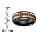 thumbnail image 4 of Metal Masters Men Tungsten Black Rose Goldtone Wedding Band Hammered Eternity Ring Cz Comfort-Fit, 4 of 6