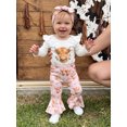 thumbnail image 4 of RUINIXCW Baby Girl Fall Outfits Cow Print Long Sleeve Romper Flare Pants Headband, 4 of 8