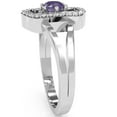 thumbnail image 5 of Split Band Amethyst Diamond Cocktail Ring In 14k White Gold, 5 of 6