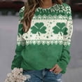 thumbnail image 2 of Clothing 2025 Yajing Women's Pullover Sweaters St Patricks Day Shirt Women Lucky Shamrock St Patrick Sweatshirts Crewneck Oversized Long Sleeve Shirts L Green, 2 of 5