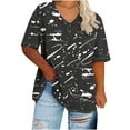 thumbnail image 2 of Xixinqiwan Womens Plus Size Tunic T Shirts Short Sleeve V Neck Shirts Summer Casual Cotton Soft Loose Tops Dark Gray XXXXL, 2 of 4