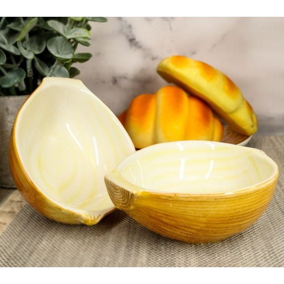Ebros Yellow Onions Design Small Ceramic Serving Sauce Dipping Bowls Set of 2