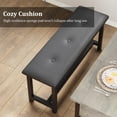 thumbnail image 2 of Cherish Dining Table Set, Retro Brown Dining Set for 4 with Upholstered Benches, Kitchen Dining Table Set with Storage Drawers and Wine Rack for Small Spaces, 2 of 7