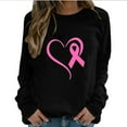 thumbnail image 2 of Homenesgenics Breast Cancer Awareness Shirts Plus Size for Women and Men Women Fashion Casual Print Round Neck Loose Long Sleeve T-Shirt Tops Blouse Hoodless Sweatshirts Black M, 2 of 4