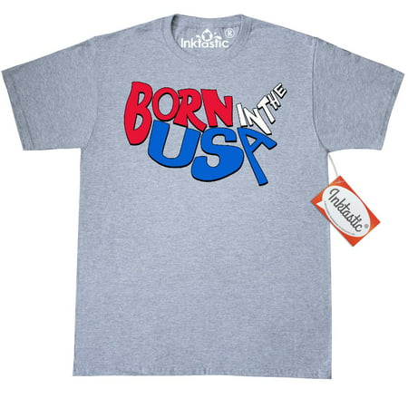 Inktastic Born In The USA- Continental US Shape T-Shirt Memorial Day Kids American America Veterans Support Kid Red White And Blue Mens Adult Clothing Apparel Tees (Best Memorial Day Clothing Sales)