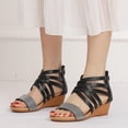 thumbnail image 1 of LEEy-World Chaussures pour Femmes Sandales Plates à Bride Cheville et Bout Ouvert, 1 of 5