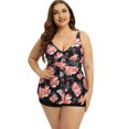 thumbnail image 4 of Women's Plus Size Tankini Swimsuit 2 Piece Swimsuits Plus Size - Swimsuits for Women, Two Piece Bathing Suits, Floral Print Tank Top with Boyshorts, Tummy Control Swimming Suits, 4 of 6