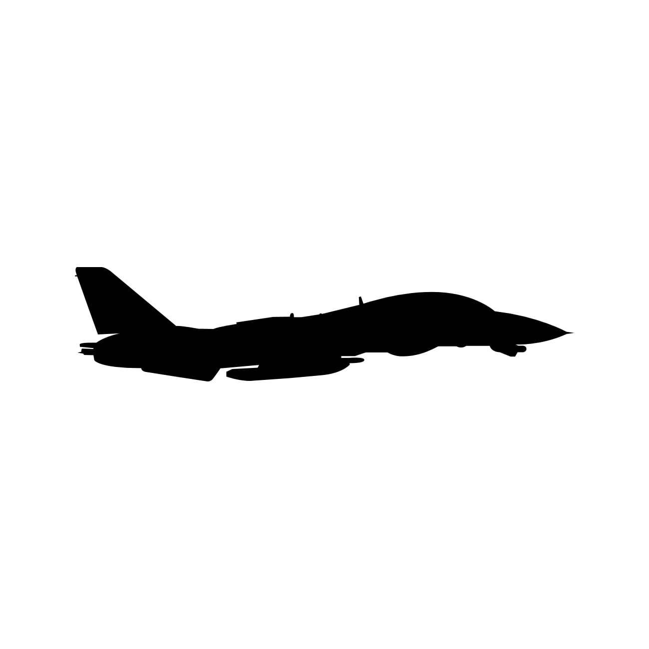 2x F-14 Tomcat Fighter Jet Die-Cut Vinyl Decals - White, 6" Wide, Includes Patriotic Bonus Sticker