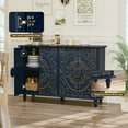 thumbnail image 5 of HLR 48"W Vintage Wood 4 Doors Sideboard Buffet Cabinet with Storage for Living Room, Credenza Blue., 5 of 7