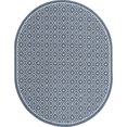 thumbnail image 1 of Unique Loom Outdoor Trellis Flatweave Rug 7' 10 x 10' Oval Navy Blue/Ivory, 1 of 1
