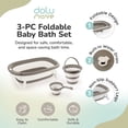 thumbnail image 2 of Dolu Nuve 3-Piece Foldable Baby Bath Set, Infant Tub with Bucket and Rinse Cup, Grey, 2 of 5