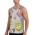 thumbnail image 2 of Gukieu Cartoon Owls Print Men's Quick Dry Fitness Vest, Round Neck Sleeveless Fitness Bodybuilding Top-4X-Large, 2 of 7