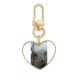 thumbnail image 1 of Alimentar a Swan Llavero de metal en forma de corazón dorado, 1 of 3