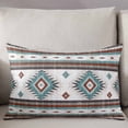 thumbnail image 3 of Turquoise Brown Throw Pillow Cover 20 x 30 Inch Decorative Pillow Cover Southwestern Stripe Western Rustic Aztec Lumbar Pillowcase Seasonal Rectangle Cushion Case for Couch Sofa Bed Living Room, 3 of 7