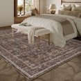 thumbnail image 4 of BERTHMEER Vintage Large Area Rugs 8’x10' Clearance for Living Room Bedroom Office Dining Room Farmhouse Oriental Rugs Non Slip Traditional Distressed Rugs,Red Brown, 4 of 8