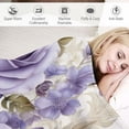 thumbnail image 3 of COMIO  Flannel Throw Blanket Super Soft Lightweight with Flower Print for Couch, Lavender, 3 of 6
