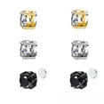 thumbnail image 1 of Pendientes con clip para la oreja para hombres y mujeres sin orificios para las orejas, pendientes con imán, pendientes de acero de titanio, personalidad de moda, circonita redonda de cuatro garras, 1 of 5