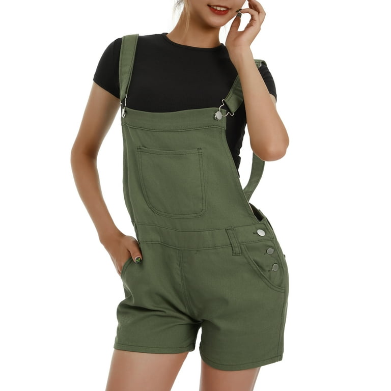 Ladies bib overall shorts clearance