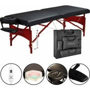 Master Massage 30" Roma Therma-Top Portable Massage Table Pro Package, Black, Adjustable Heating System