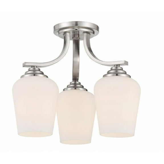 3 Light Convertible Chandelier-Brushed Nickel Finish Bailey Street Home 57-Bel-4539697