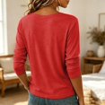 thumbnail image 6 of Women's V Neck Long Sleeve Tops Casual T Shirts Solid Color Basic Summer Tees Loose Fit Pullover Tunic, 6 of 6