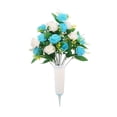 thumbnail image 2 of Rirozkan Artificial Flowers, Bucket Memorial Grave Arrangement, Red Rose Silk Bouquet, Fake Floral Spray for Headstone, All Saints Day, Holiday Decor, 2 of 6