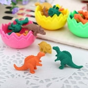 Maynos 8Pcs Novelty Toys Mini Animal Dinosaur Eggs Pencil Rubber Eraser