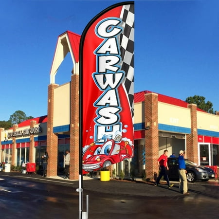 QSUM Car Wash Sign Feather Flag 8FT Car Wash outdoor advertising flag Car Wash Business Sign Car Wash Swooper Flag(FLAG ONLY) QSUM Car Wash Sign Feather Flag 8FT Car Wash outdoor advertising flag Car Wash Business Sign Car Wash Swooper Flag(FLAG ONLY)