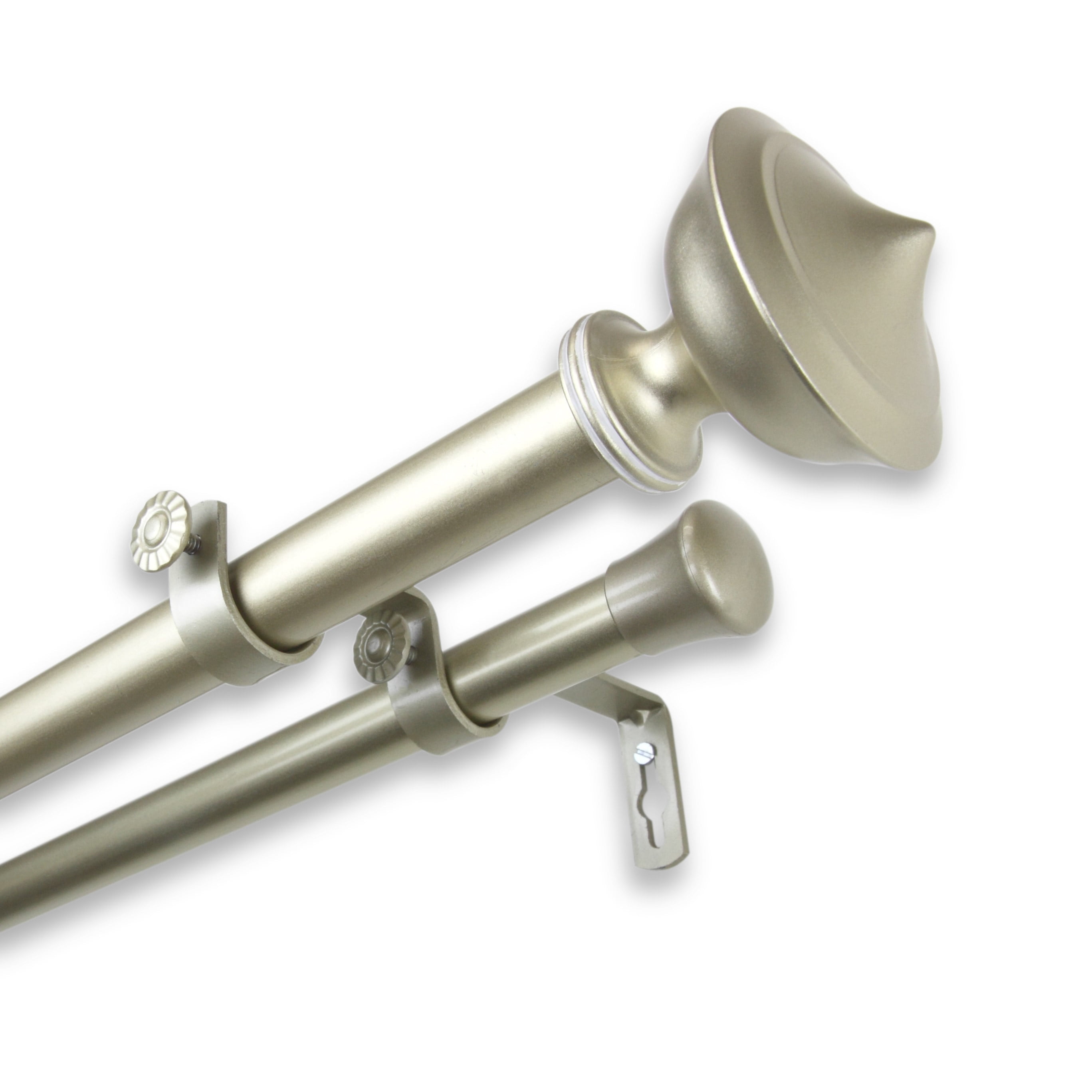 InStyleDesign Emery Adjustable Double Curtain Rod Light gold 28 to 48