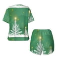 thumbnail image 6 of "Wukai Christmas Green Women's Pajama Set - Short-Sleeve Top and Shorts with Elastic Waistband and Pockets for Loungewear, Yoga, and Casual Wear-4X-Large, 6 of 8