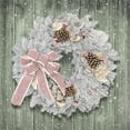 thumbnail image 2 of Deiter, Lori 26x26 Gold Ornate Wood Framed with Double Matting Museum Art Print Titled - Blush Bow Wreath, 2 of 4