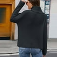 thumbnail image 4 of Fall Sweater for Women Turtleneck Knit Ribbed Sweater Tops Solid Color Long Sleeve Trendy Casual Comfy Winter Pullover, 4 of 4