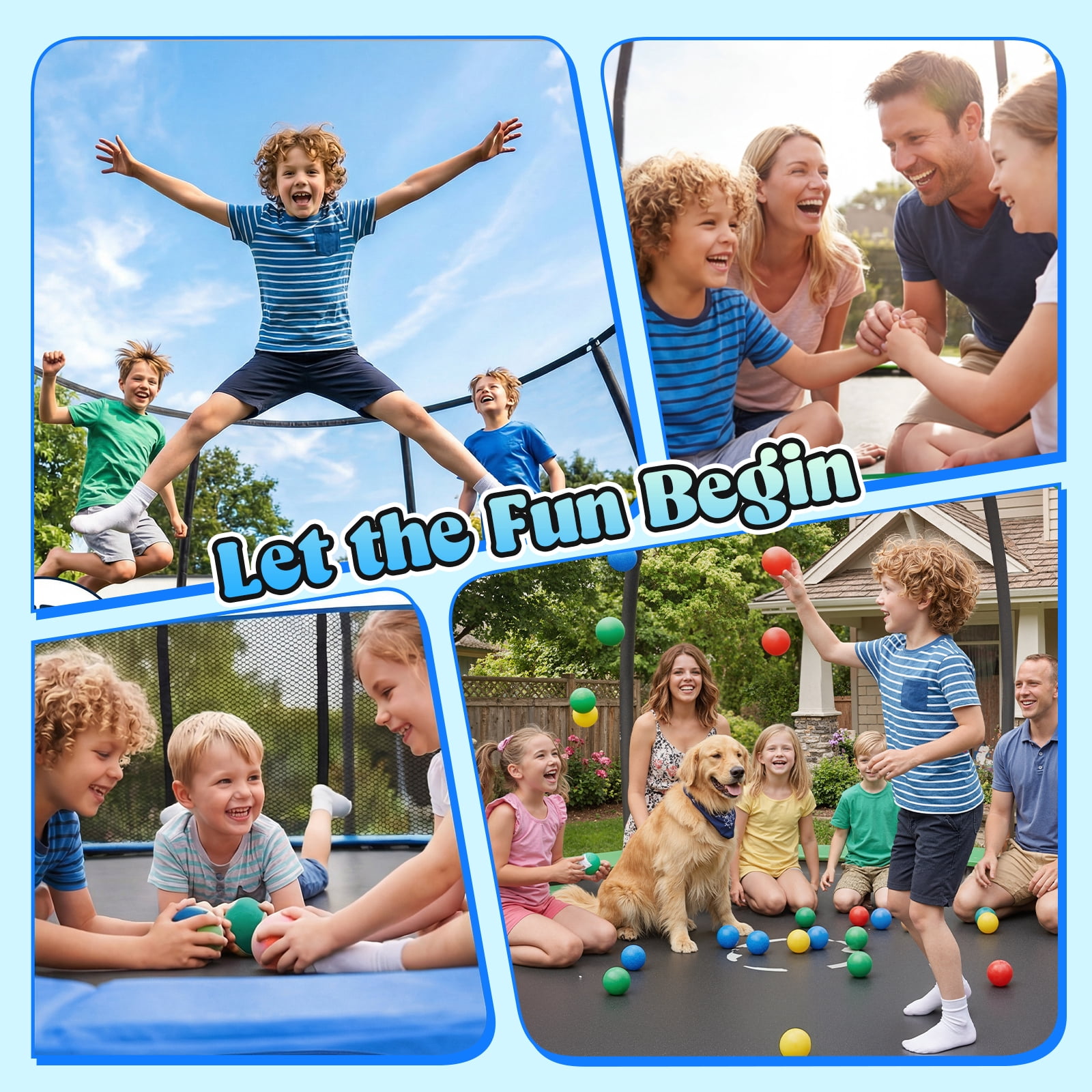 Outdoor Trampoline,Fashionsport Outfitters 8FT/10FT/12FT/14FT Round Jumping Trampoline with Enclosure Net and Ladder,Recreational Backyard Trampolines Anti-Rust for Kids Birthday Gift