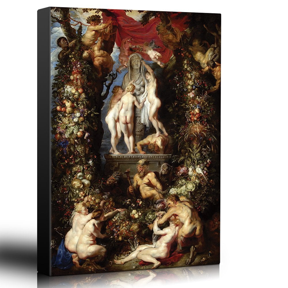 wall26 - Oil Painting of Nature Adorning The Three Graces ...