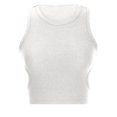 thumbnail image 3 of Women's Summer Ribbed Crop Tank Tops Round Neck Cut out Sleeveless Shirts Solid Casual Slim Fitted Basic Blouses Tee, 3 of 5