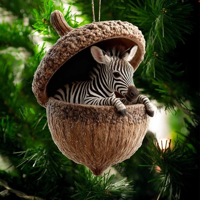 Adornos navideños acrílicos 2D | Decoraciones navideñas duraderas con listones para colgar | Diseños redondos festivos para uso en interiores y exteriores | Decoración versátil para repisas,