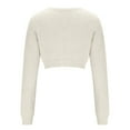 thumbnail image 6 of EchfiProm Womens V Neck Sweaters Winter Pullover Cropped Beige Work Long Sleeve Outfits for Women Slim Fit, 6 of 9