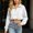 White, variant on Sweat Polo Shirt for Women Half Zip Cropped Collar Top Long Sleeve Casual Pullover Streetwear Lounge Sweatshirt White 2XL
