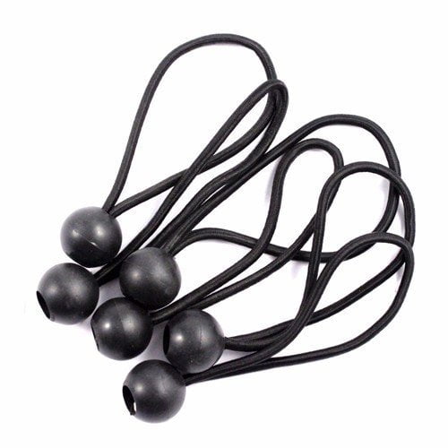 6" INCH BLACK TIE DOWN STRAP CANOPY ACCESSORY BALL BUNGEE CORD LOT OF 50 PC 