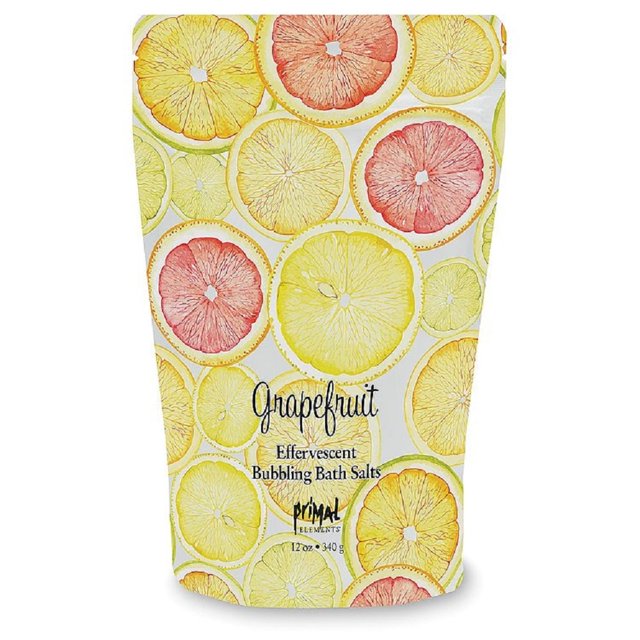 Primal Elements Sal marina desintoxicante remojo burbujeante sales de aromaterapia pomelo 12 oz bolsa resellable