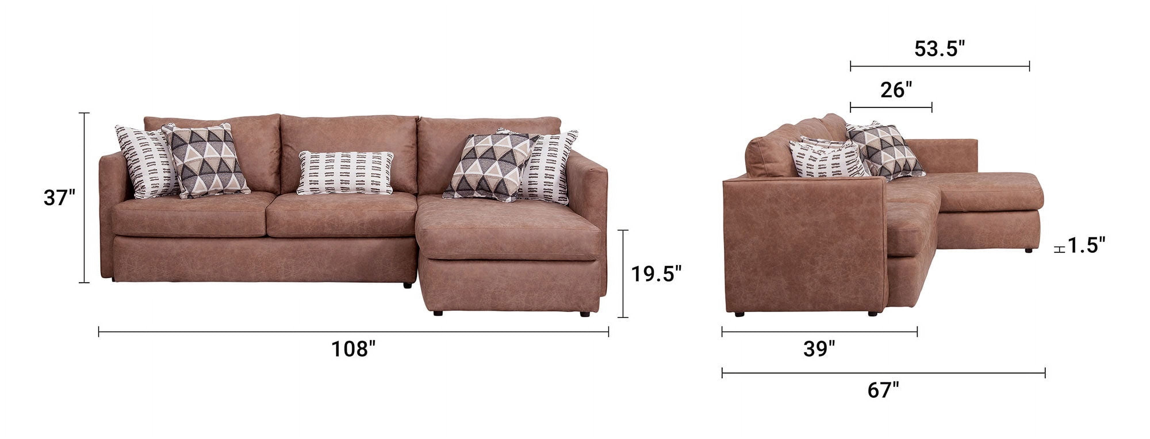 American Furniture Classics Urban Loft Sectional Sofa with Five Pillows