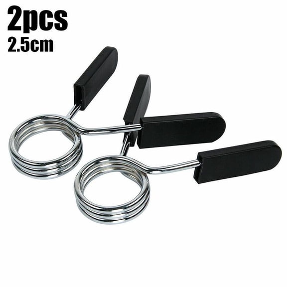 2x25mm Barbell Dumbbell Spring Collar Clips Weight Lifting Fitness A3Y8