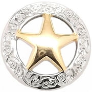 Star with Sheridan Border Concho Snap Cap Nickel 3/4" 1265-88