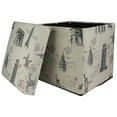 thumbnail image 3 of Northlight 12" Decorative Vintage-Style New York Travel Inspired Collapsible Sqaure Storage Ottoman, 3 of 4